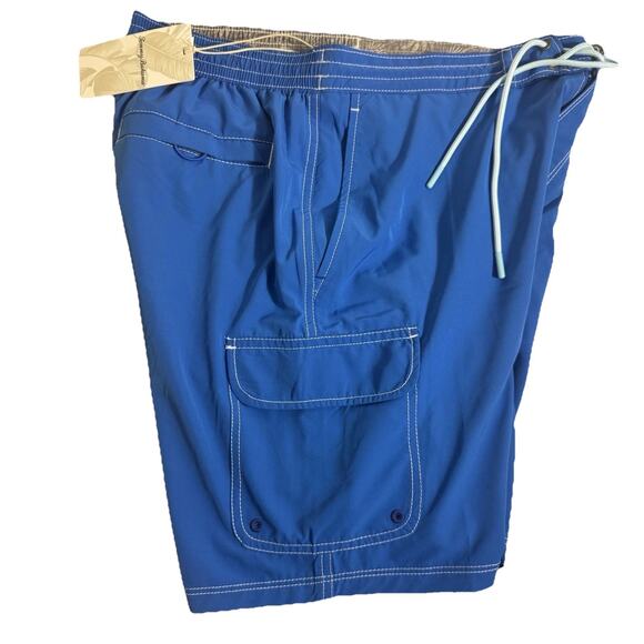 Tommy Bahama Men's Medium Large & XL Swim Trunks Solid Blue - Picture 8 of 12